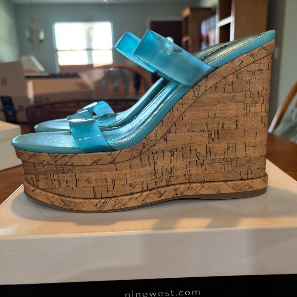 😍NEW Nine West Aqua Platform Wedge Sandals size 7